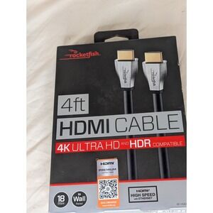 Rocketfish 4ft HDMI‎ Cable 4K Ultra HD and HDR Compatible 4K/ 60 FPS- Dolby HD
